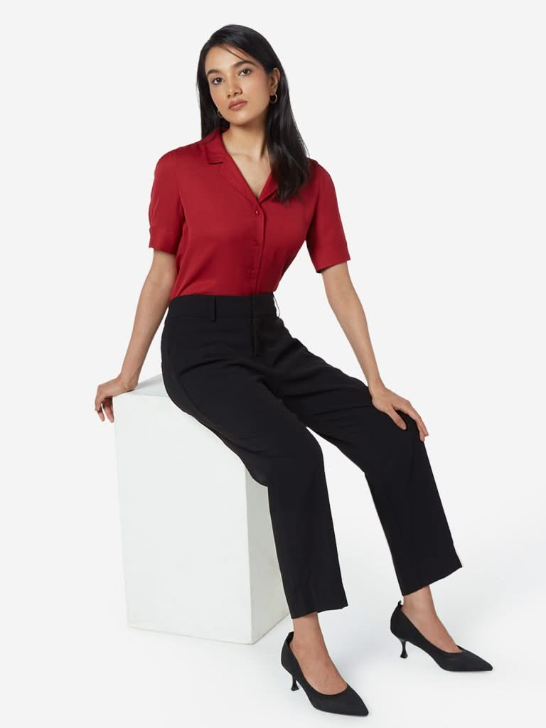 Wardrobe Red Formal Shirt
