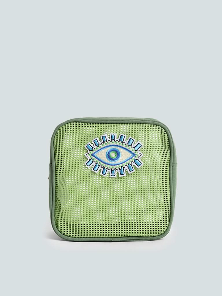 Studiowest Evil Eye Green Mesh Pouch