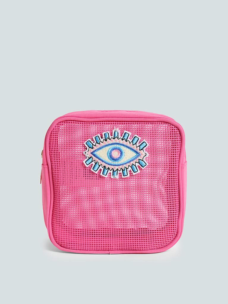 Studiowest Evil Eye Pink Mesh Pouch