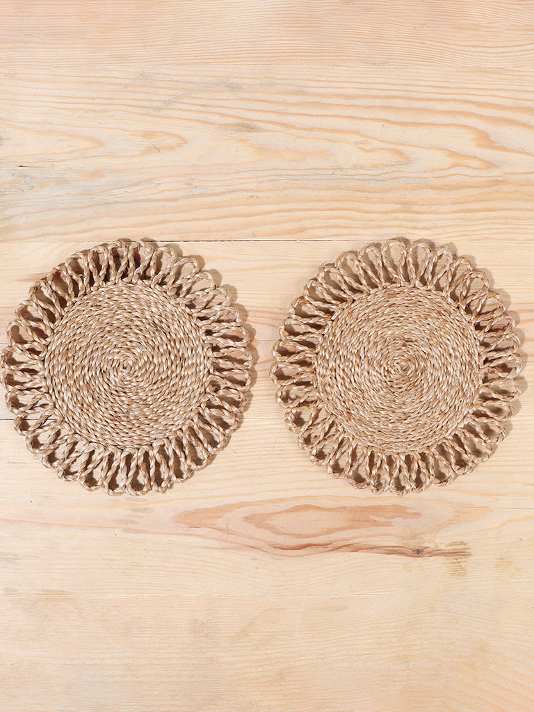 Westside Home Beige Jute Loop Trivet (Set of2)