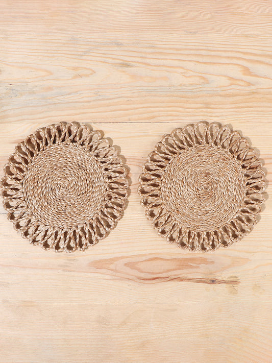 Westside Home Beige Jute Loop Trivet (Set of2)