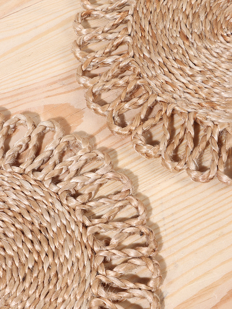 Westside Home Beige Jute Loop Trivet (Set of2)