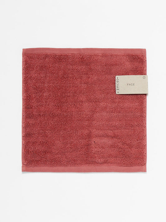 Westside Home Faded Red Face Towel (Set of 2)