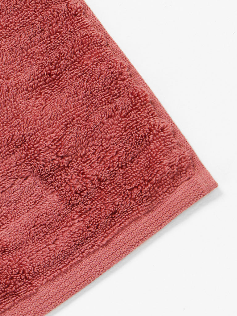 Westside Home Faded Red Face Towel (Set of 2)