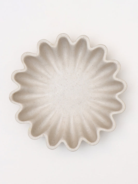 Westside Home Off -White Marble Ripple Platter- Small