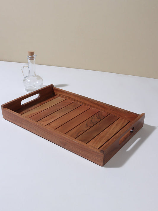 Westside Home Natural Block Wood Tray