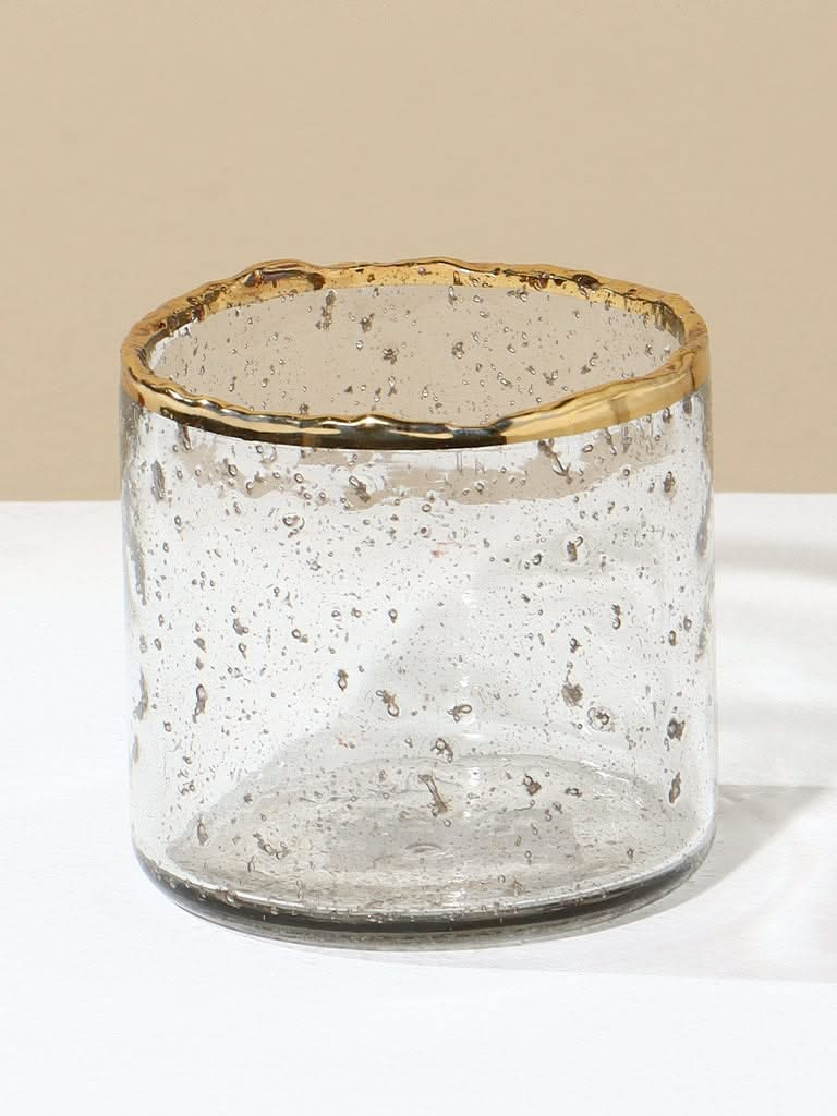 Westside Home Clear Glass Speckled Tealight Candle Stand