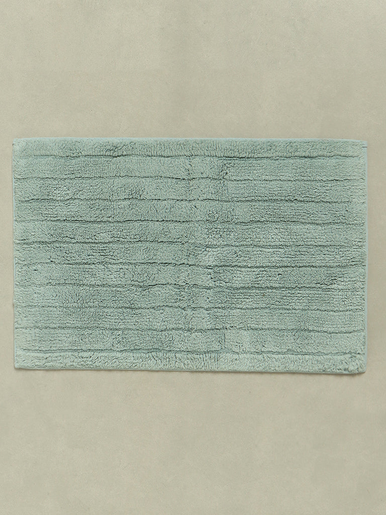 Westside Home Aqua Fluffy Stripe Bath Mat