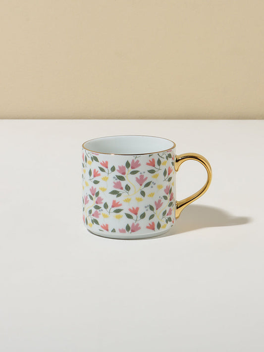 Westside Home White Multicolour Floral Mug