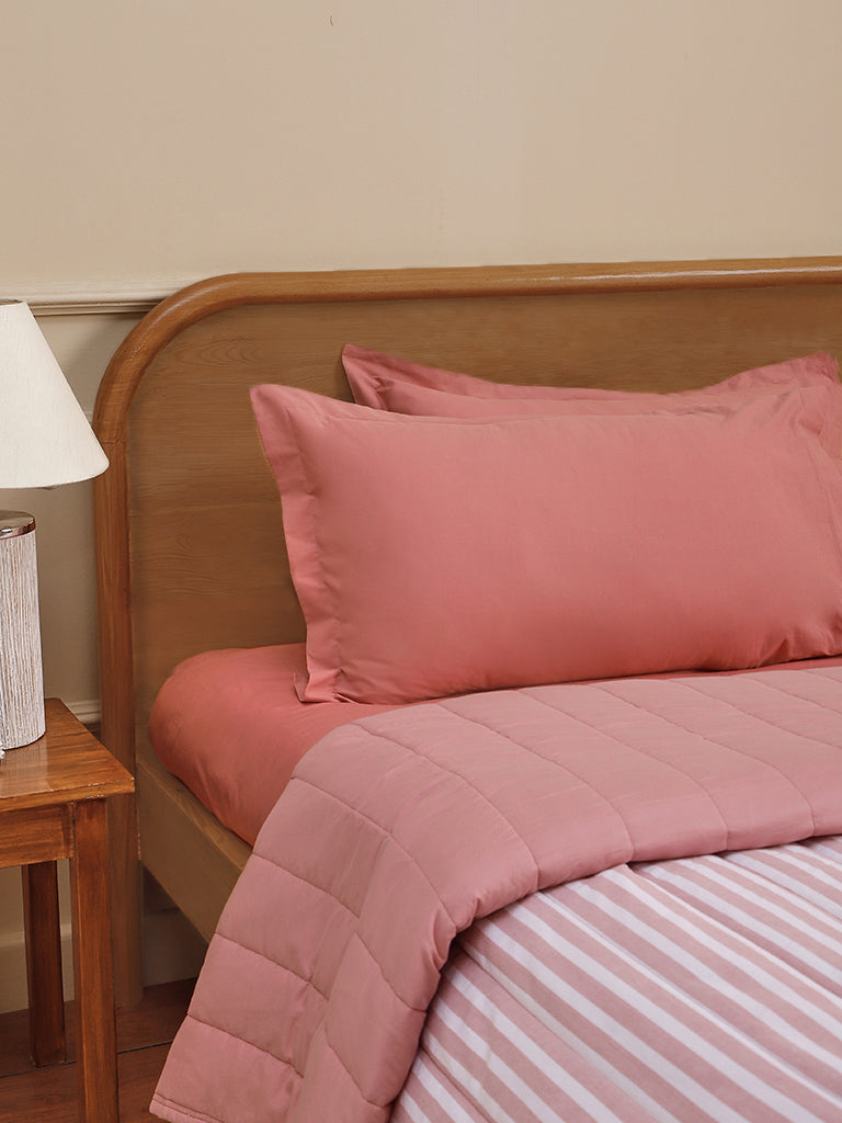 Westside Home Pink Solid Pillow Cover (Set of 2)