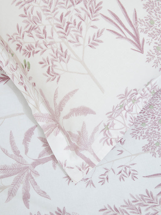 Westside Home Violet Toile Design Single Bed Flat Sheet and Pillowcase Set