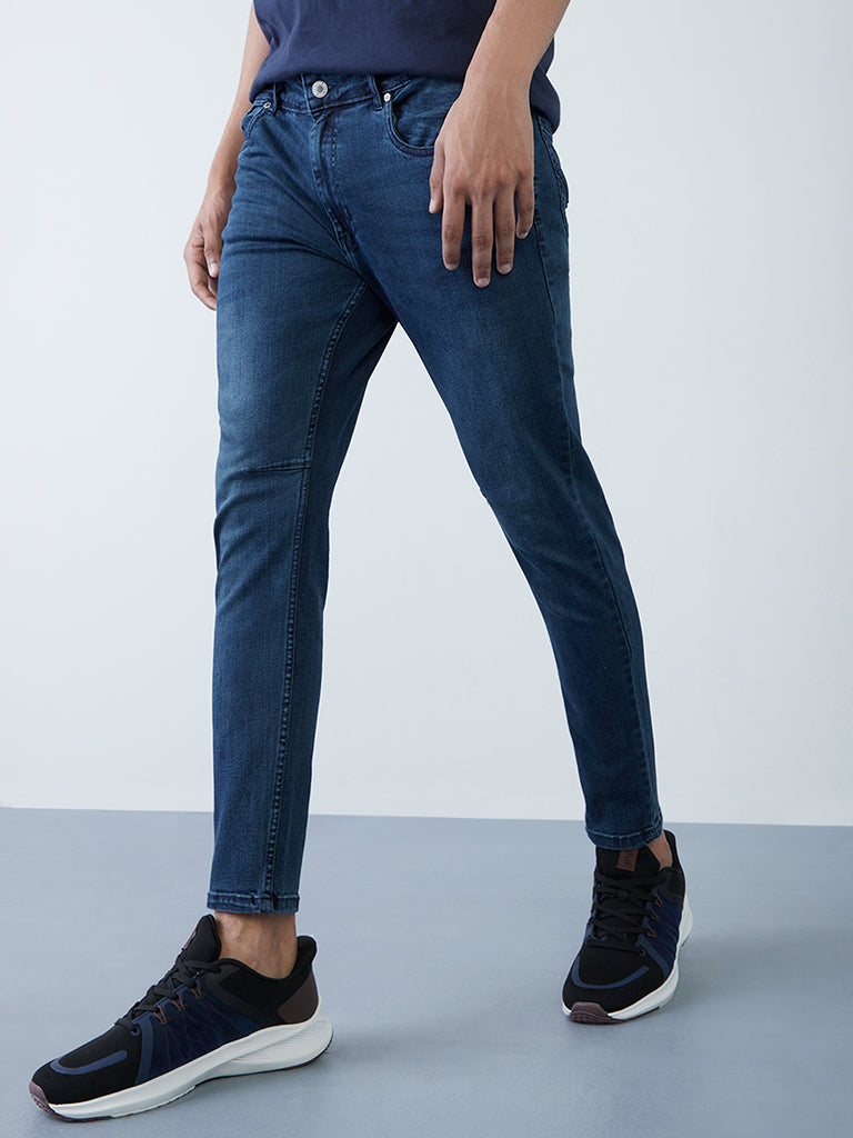 Nuon Dark Blue Slim - Fit Mid - Rise Jeans