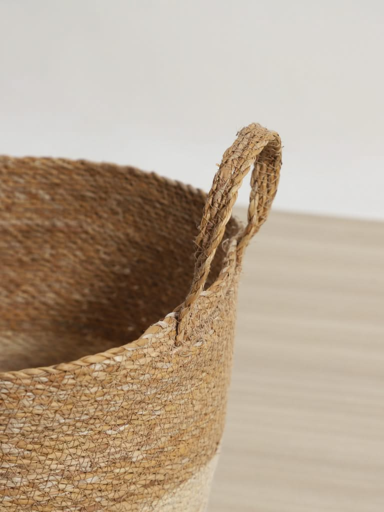 Westside Home Seagrass Natural  Bleached Large Basket