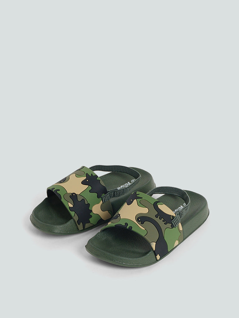 Yellow Green Camouflage Slides