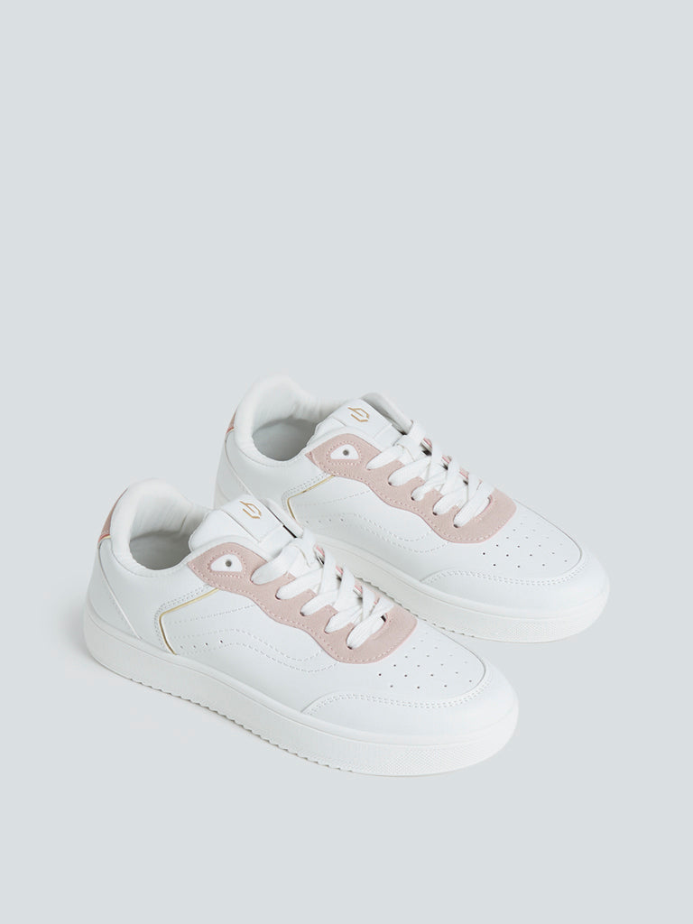 LUNA BLU White Colour-Blocked Sneakers