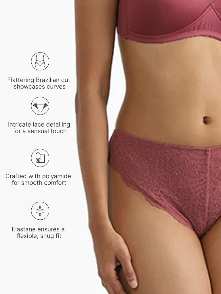 Wunderlove Mauve Lace Mia Brief