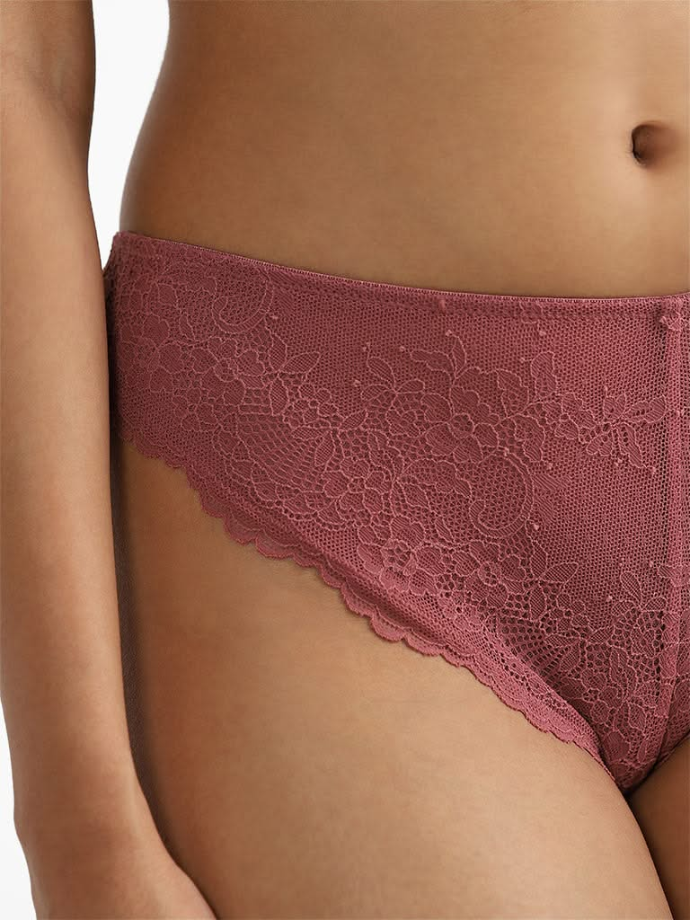 Wunderlove Mauve Lace Mia Brief