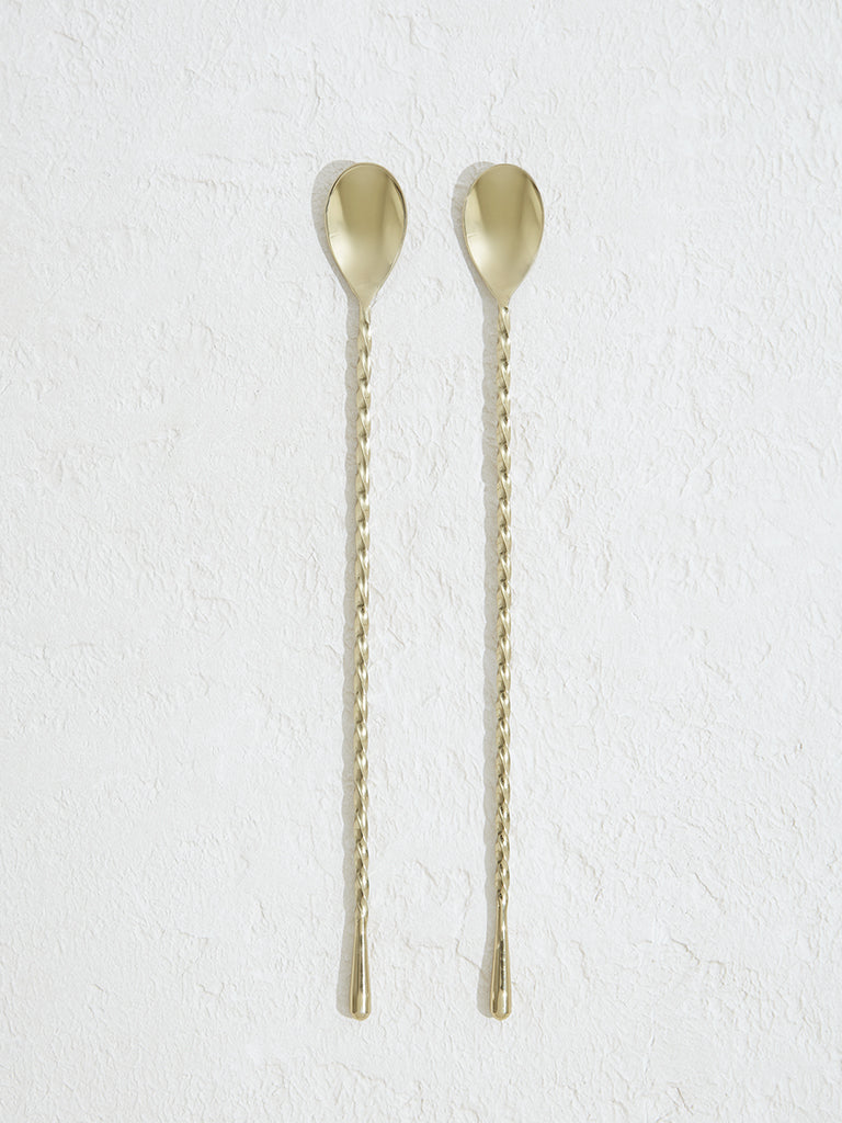 Westside Home Dull Gold Stirrers (Set of 2)