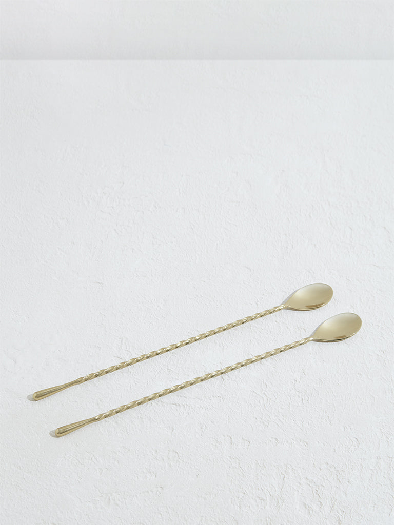 Westside Home Dull Gold Stirrers (Set of 2)