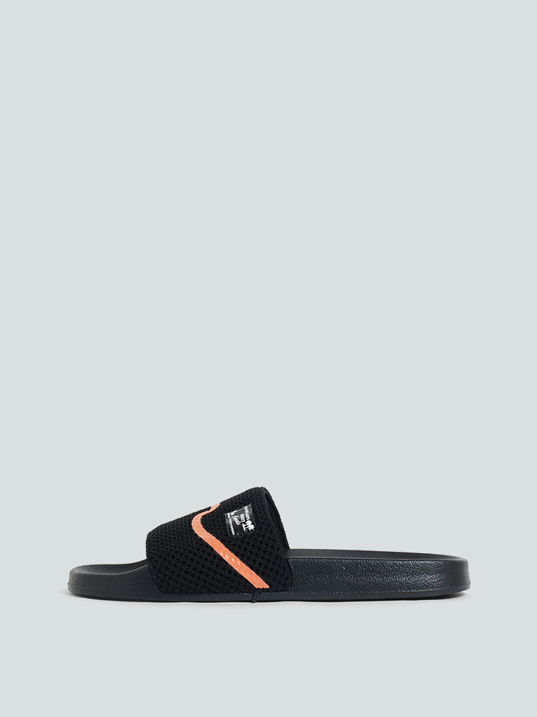 SOLEPLAY Black Pop Knit Slides