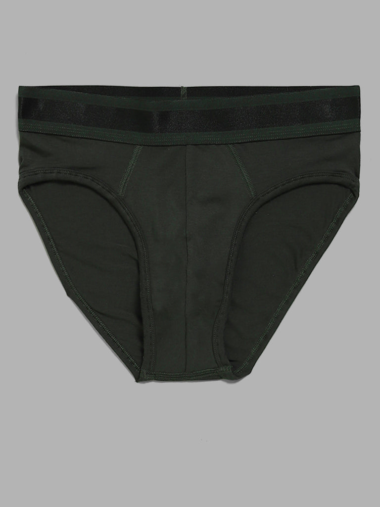 WES Lounge Grey & Green Briefs - Pack of 2