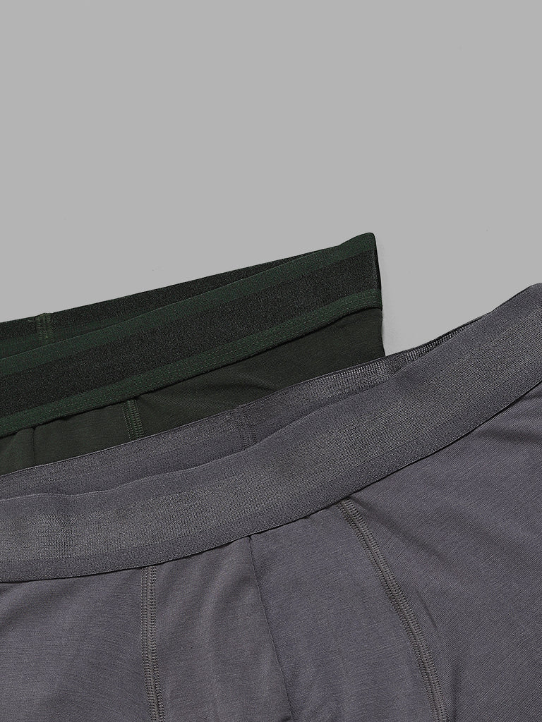 WES Lounge Grey & Green Trunks - Pack of 2