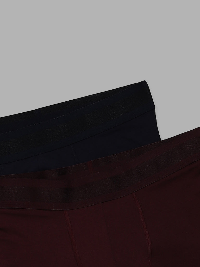 WES Lounge Navy & Maroon Trunks - Pack of 2