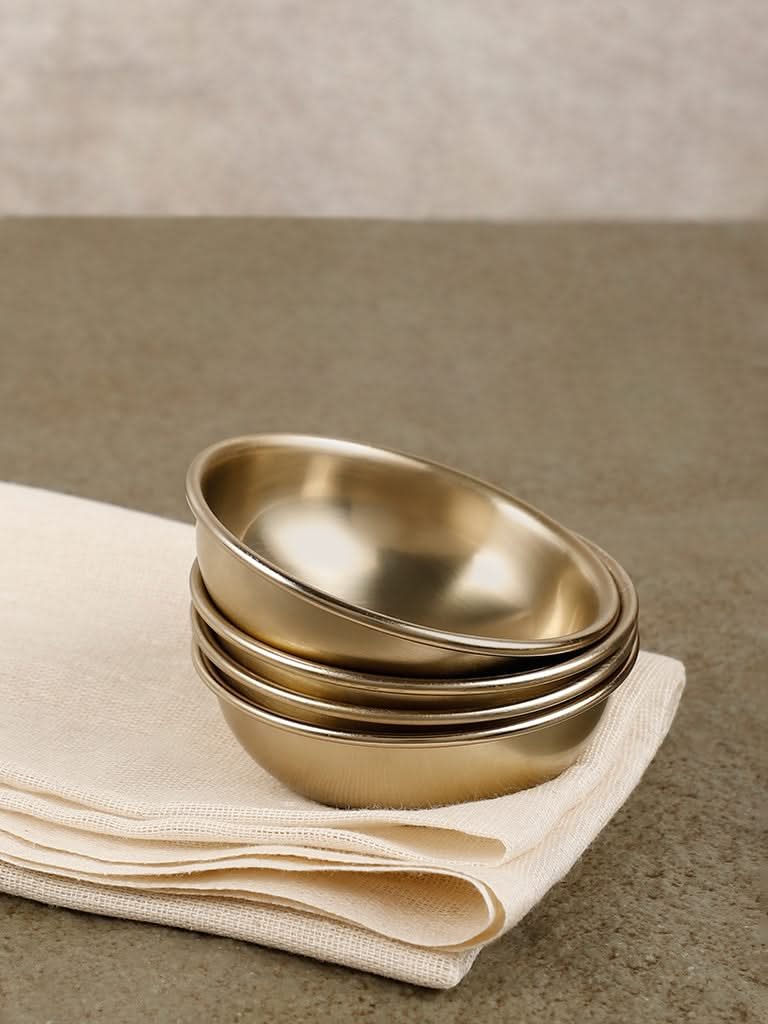 Westside Home Dull Gold Stainless Steel Bowl - (Set of 4)