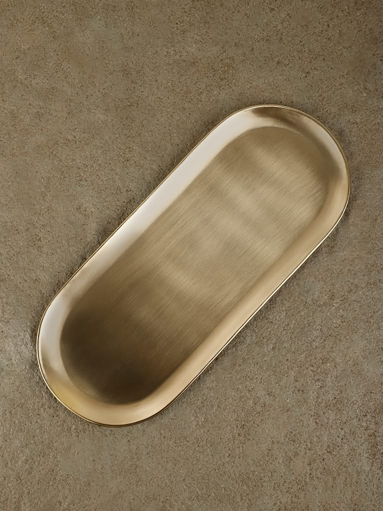 Westside Home Dull Gold Stainless Steel Platter