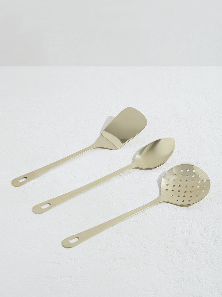 Westside Home Dull Gold Steel Kitchen Utensils (Set of 3)