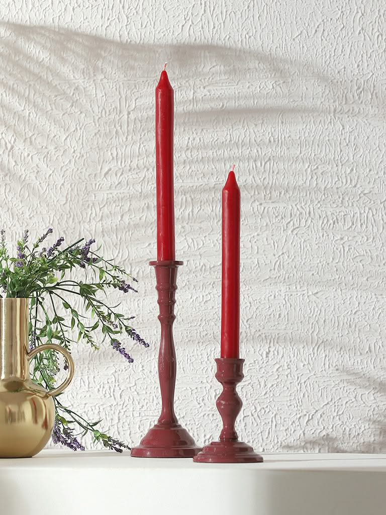 Westside Home Red Taper Candle (Set of 4)