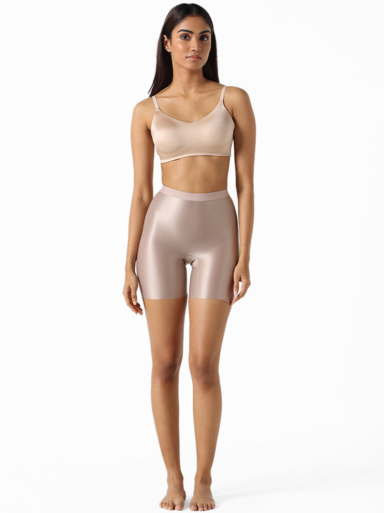 Wunderlove Light Taupe Cotton Seamless Shaper Brief