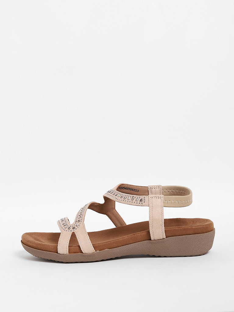 LUNA BLU Light Taupe Hot Fix Comfort Sandals