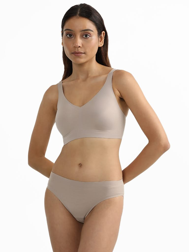 Wunderlove Light Taupe Invisible Flock Brief