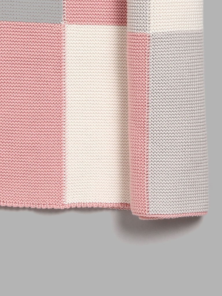 HOP Baby Pink Checked Blanket