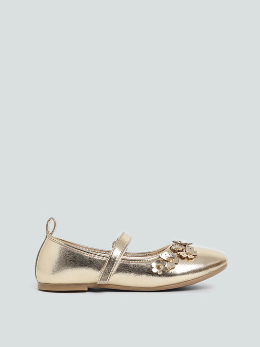 Yellow Gold Butterfly Accent Ballerina Shoes