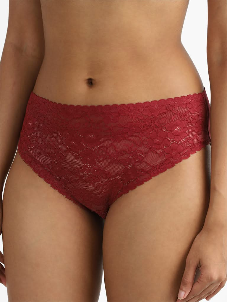 Wunderlove Burgundy Lace Brief