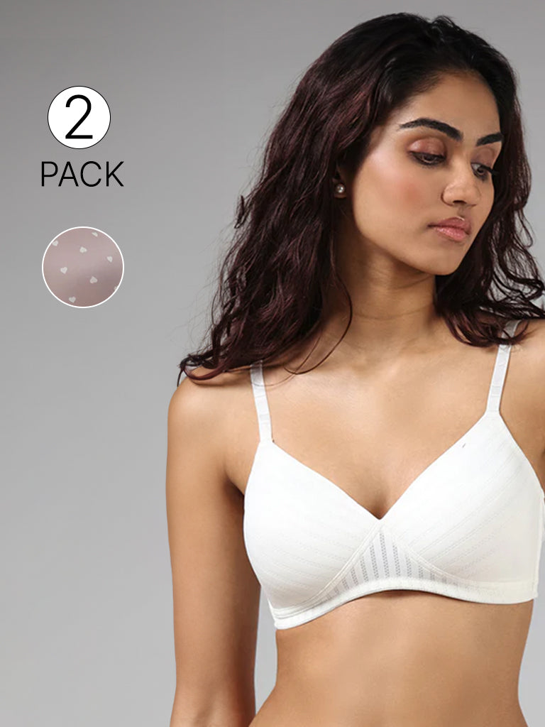 Wunderlove Ivory Burnout Bra - Pack of 2