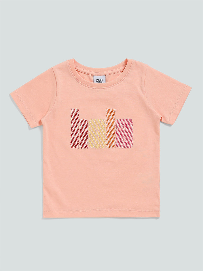 HOP Kids Peach Piper Typographic T-Shirt