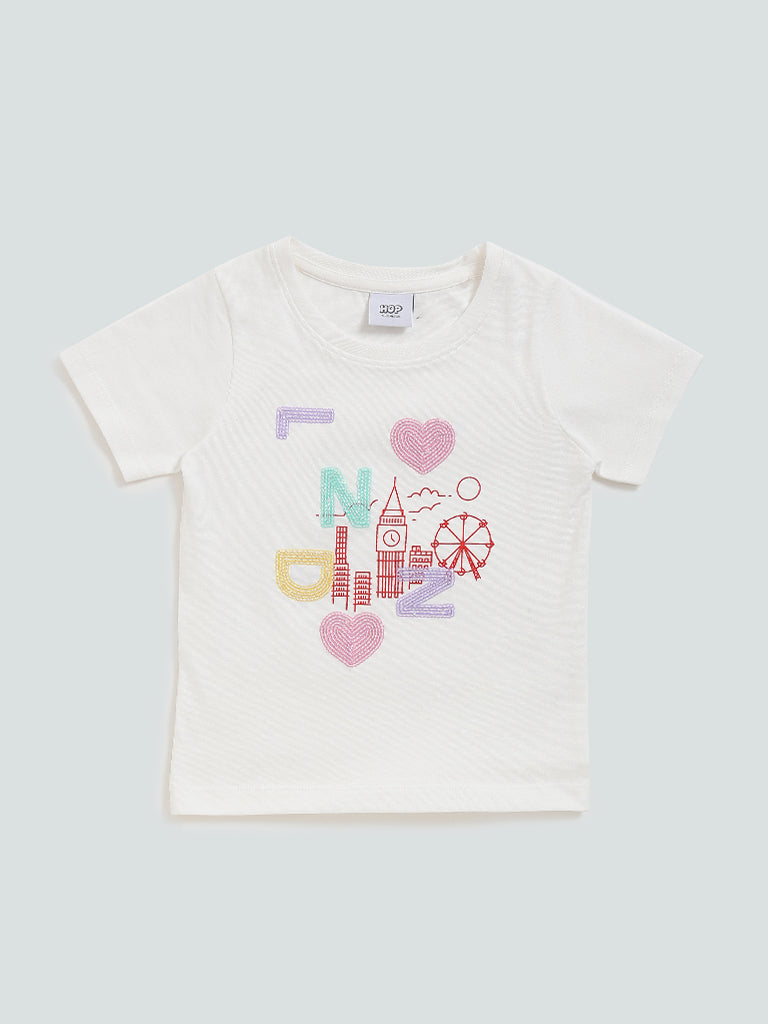 HOP Kids White Sequel Design T-Shirt