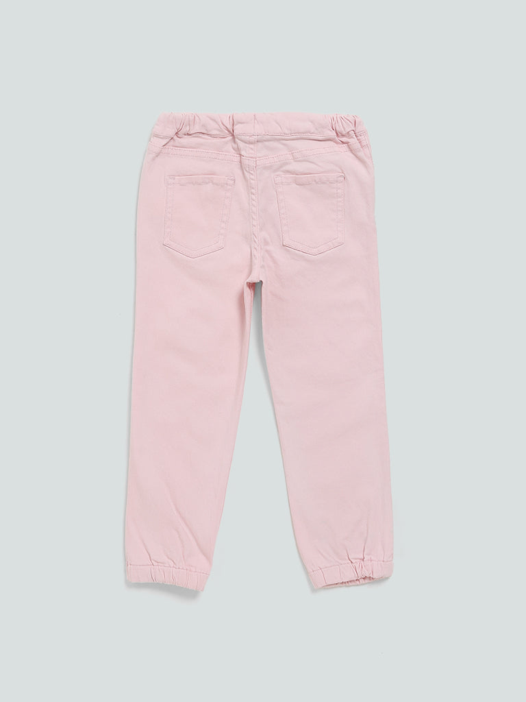 HOP Kids Pink Solid Joggers