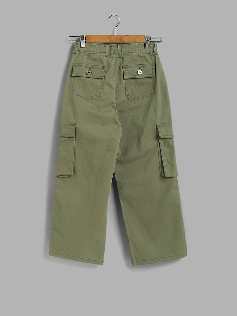 Y&F Kids Olive Relaxed - Fit High - Rise Jeans