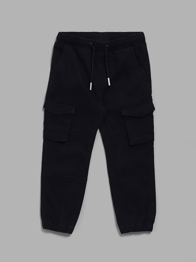 HOP Kids Solid Navy Cargo Joggers