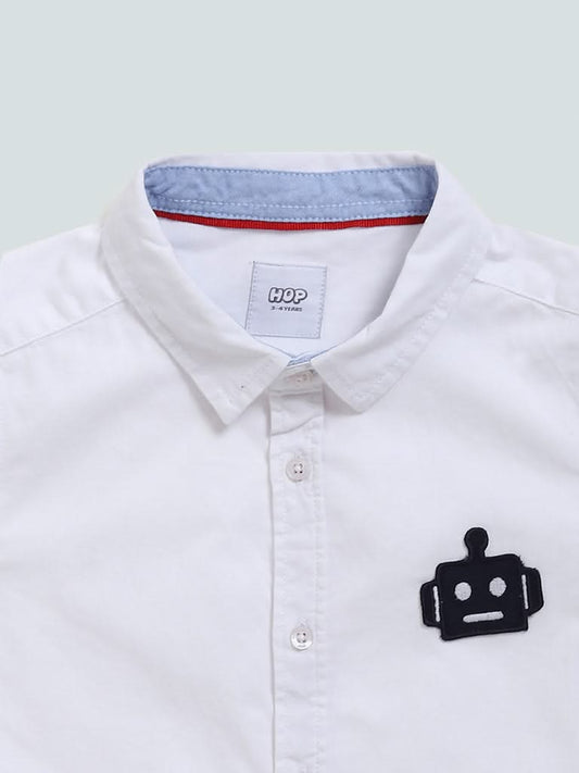 HOP Kids White Techno Robo Shirt