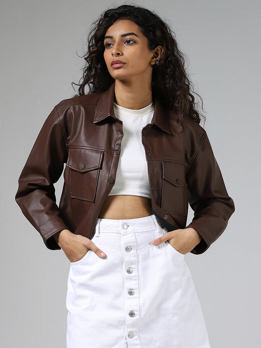 Nuon Brown Leather Jacket