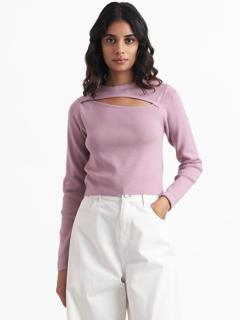 Nuon Mauve Pink Knit Top