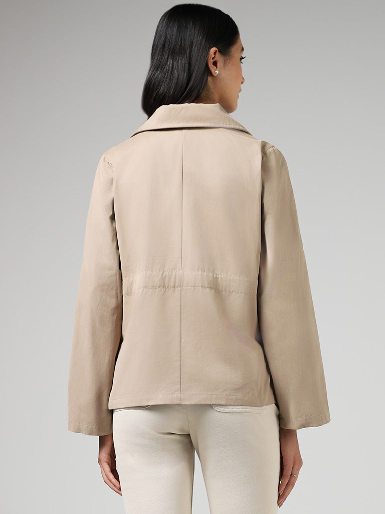 LOV Solid Beige Tie-Up Jacket