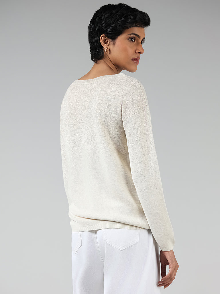 LOV Dull Gold Sequin Sweater