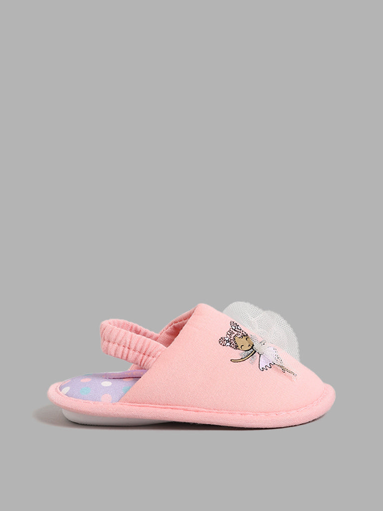 Yellow Pink Ballerina-Themed Slippers