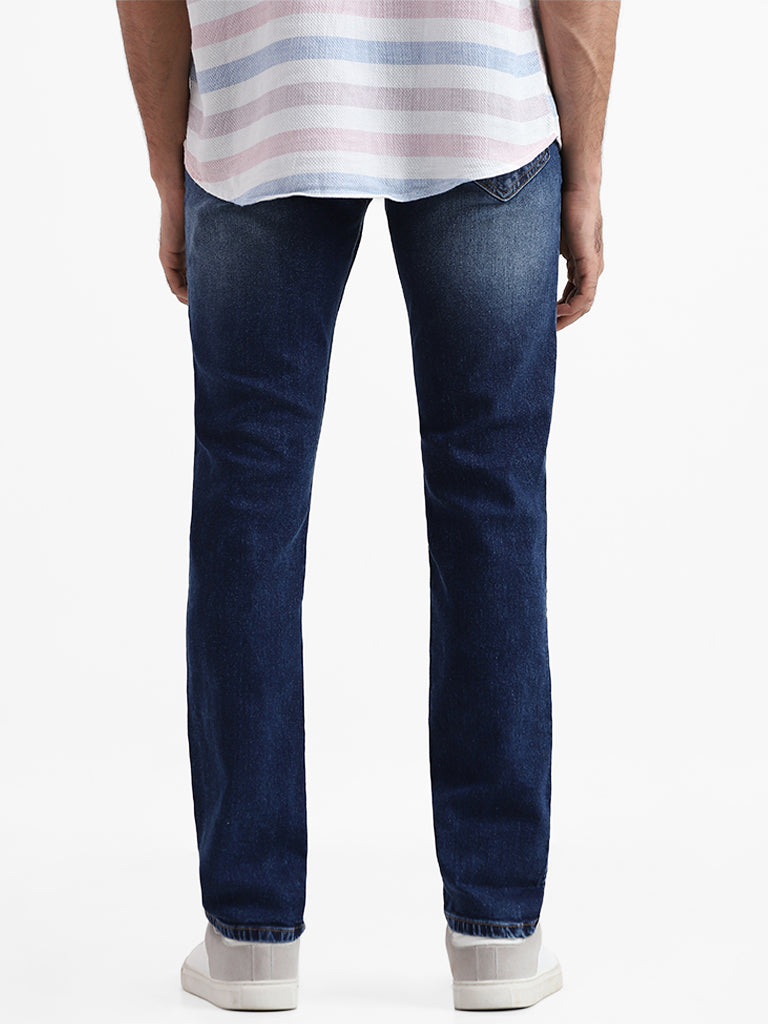 WES Casuals Blue Slim - Fit Mid - Rise Jeans